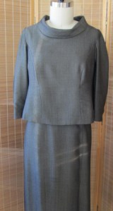 2 pc dress rolled collar